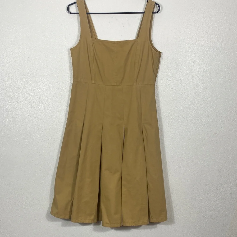 J. Crew Yellow Midi Dress Size 10 100% Cotton